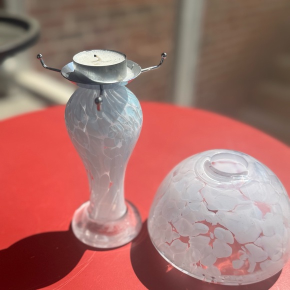 Royal Limited white Crystal Pedestal fairy light Votive Candle Lamp 8.5” Tall - Picture 13 of 15